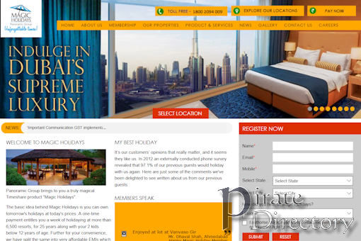 Website preview for: Magic Holidays