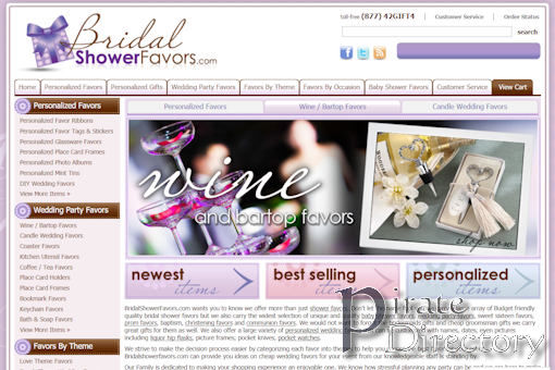 Website preview for: Bridal Shower Favors