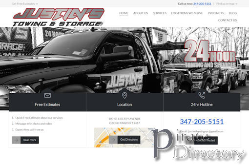 Website preview for: Justins Towing