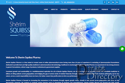 Website preview for: Sherim Squibss Pharma