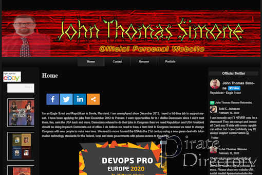 Website preview for: John Thomas Simone