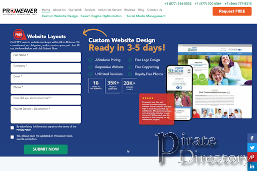 Website preview for: Proweaver Inc